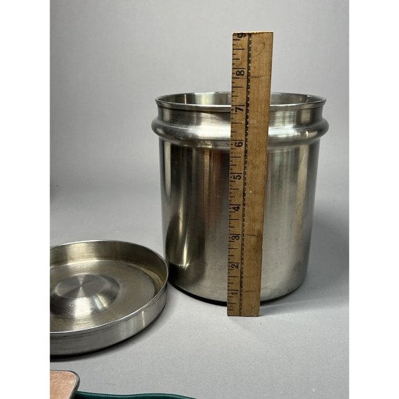 Vintage WW2 Polar Ware MD USN Stainless Steel 7" Medical Canister w/ Lid - Picture 7 of 10